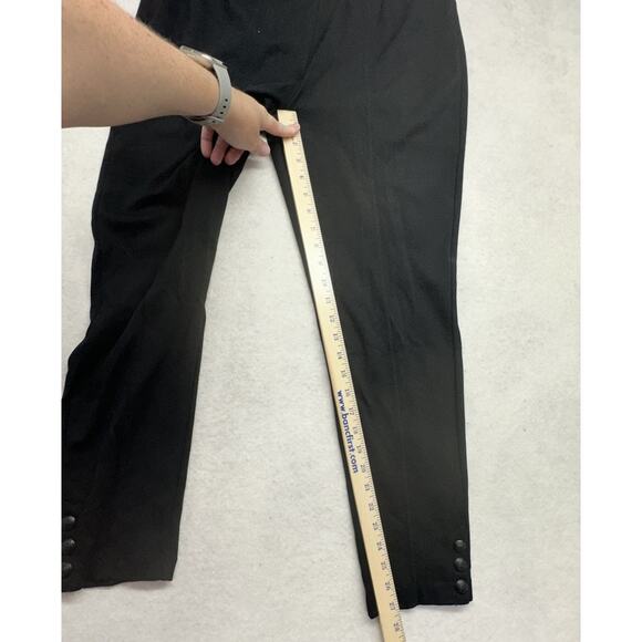 TALBOTS Dress Pants 1X Skinny Ankle Pull On Black Ankle Button Accents Leggings - Picture 7 of 9